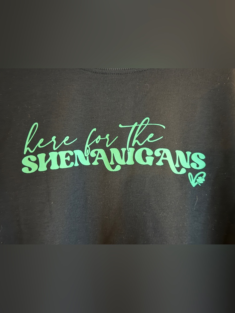 Kids "Here for the Shenanigans" Graphic crew neck sweatshirt - Black L 0220